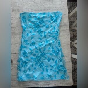 Peppermayo Moorey Beaded Light Blue Mini Dress